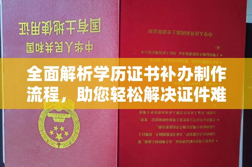 泸定全面解析学历证书补办制作流程，助您轻松解决证件难题